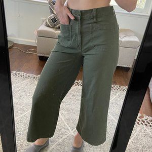 J. Crew Point Sur Wide Leg Crop Green
